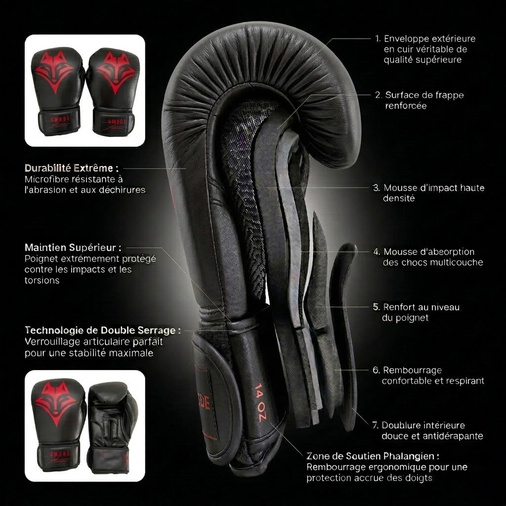 Pack Boxe Phantom Smede - Noir/rouge