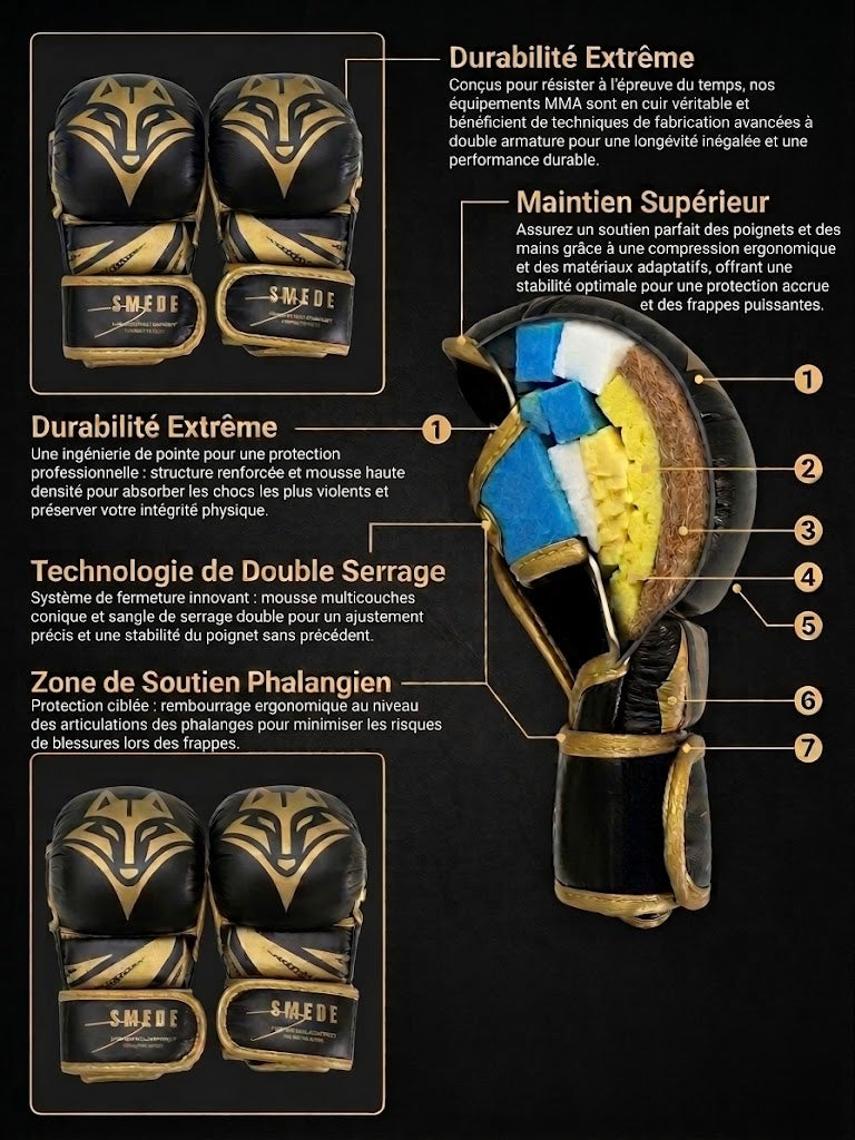 Pack Mma Shadow Smede - Noir/Doré